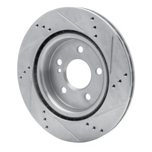 Mercedes-Benz GLA250 Brake Rotor (1) - Rear Left - R1 Concepts - Drilled & Slotted - Silver - `14-`19